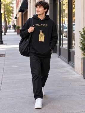 Athletic Works Men’s Black D.U.E.S. Graphic Pullover Hoodie Size L